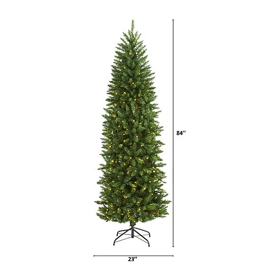 Nearly Natural 7 Foot Pre-Lit Pine Christmas Tree