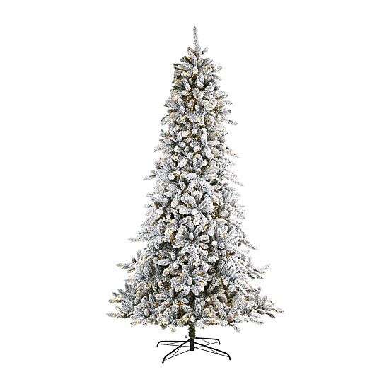 Nearly Natural 9 Foot Flocked Fir Christmas Tree