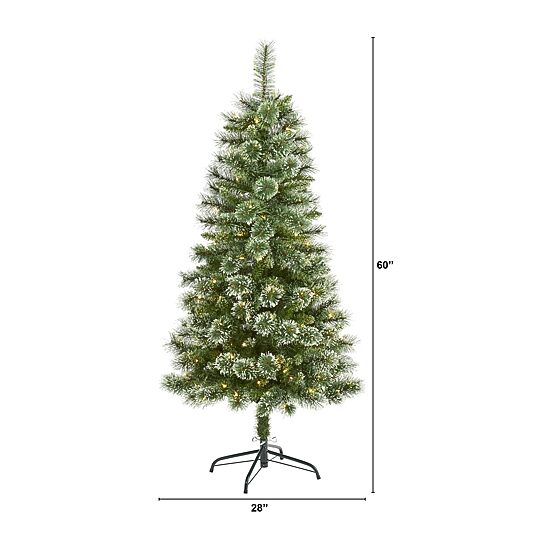 Nearly Natural 5 Foot Pre-Lit Pine Christmas Tree