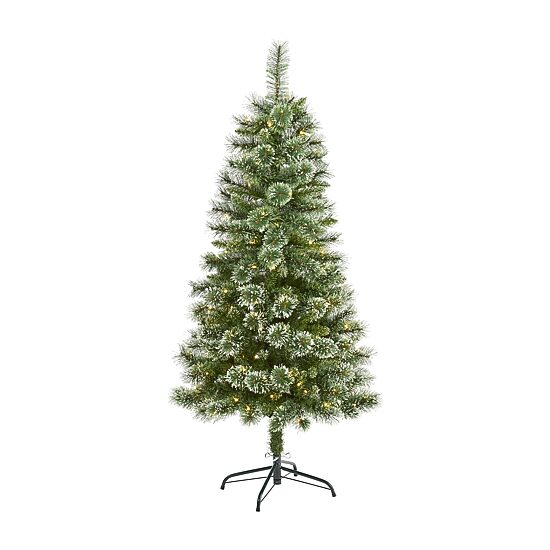 Nearly Natural 5 Foot Pre-Lit Pine Christmas Tree