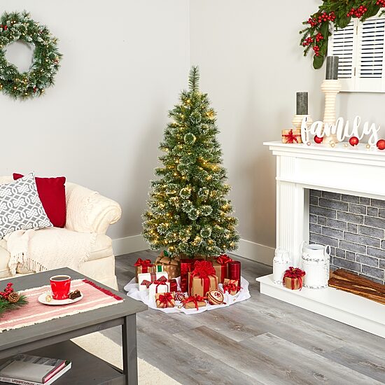 Nearly Natural 5 Foot Pre-Lit Pine Christmas Tree