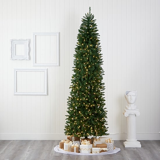 Nearly Natural 9 Foot Pre-Lit Pine Christmas Tree