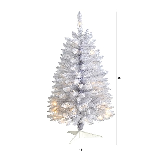 Nearly Natural 3 Foot Pre-Lit Fir Christmas Tree