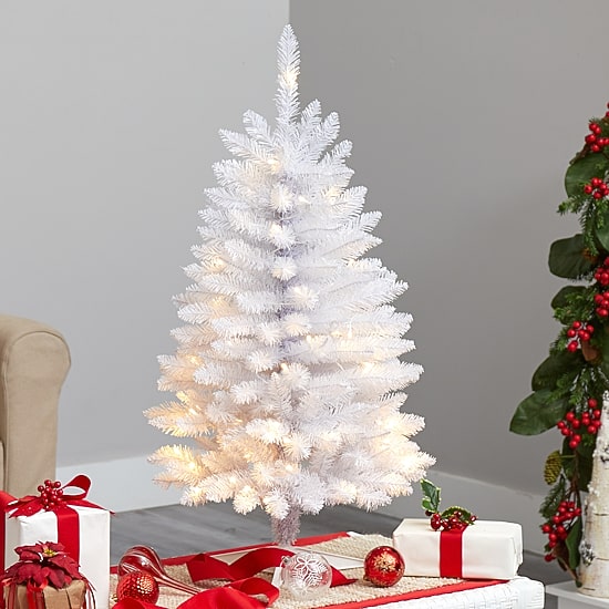 Nearly Natural 3 Foot Pre-Lit Fir Christmas Tree
