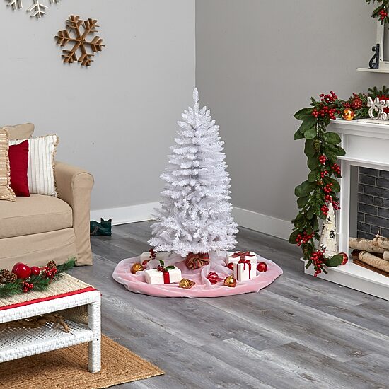 Nearly Natural 4 Foot Pre-Lit Fir Christmas Tree