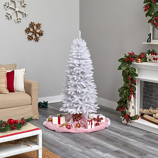 Nearly Natural 5 Foot Pre-Lit Fir Christmas Tree