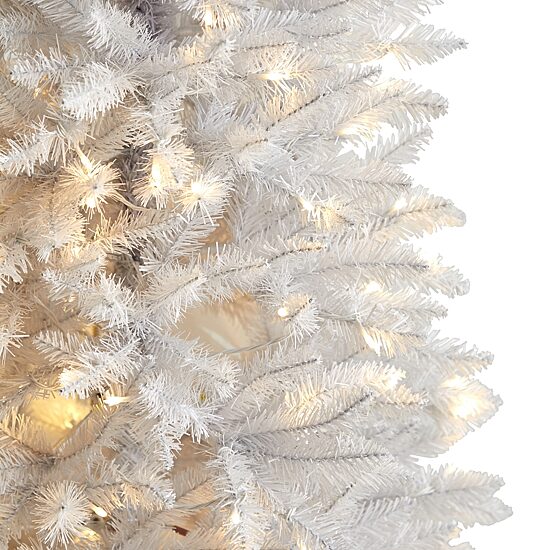 Nearly Natural 6 Foot Pre-Lit Fir Christmas Tree