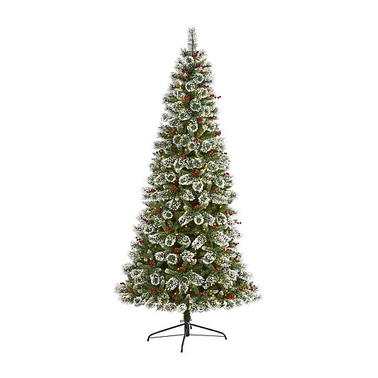 Nearly Natural 8 Foot Pre-Lit Pine Christmas Tree