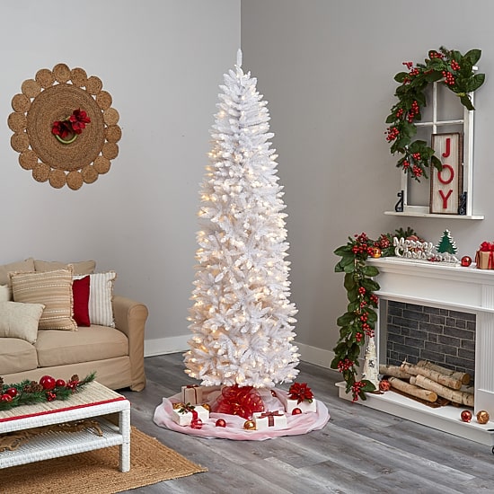 Nearly Natural 8 Foot Pre-Lit Fir Christmas Tree