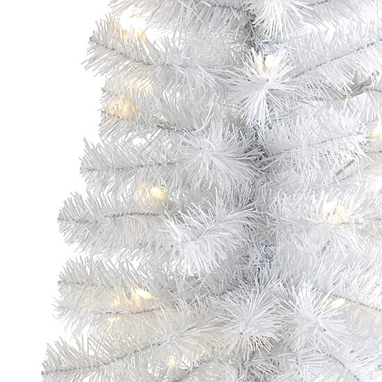 Nearly Natural 2 Foot Pre-Lit Pine Christmas Tree