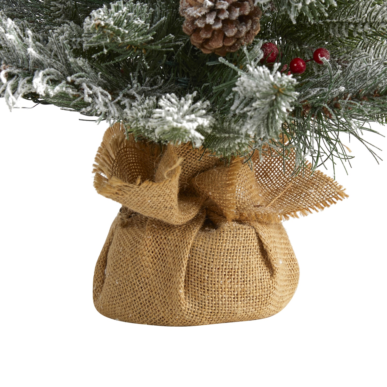 Nearly Natural 2 Foot Flocked Pine Christmas Tree