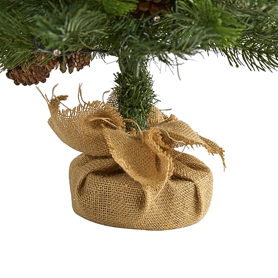 Nearly Natural 3 Foot Pre-Lit Fir Christmas Tree