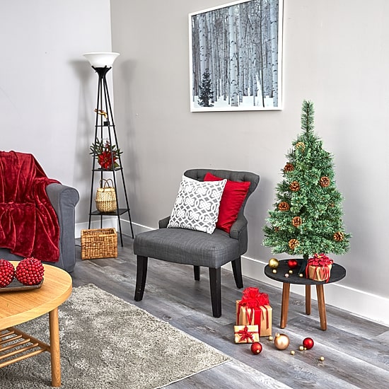 Nearly Natural 3 Foot Pre-Lit Pine Christmas Tree