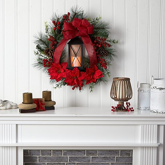 Nearly Natural Pre-Lit Wreath