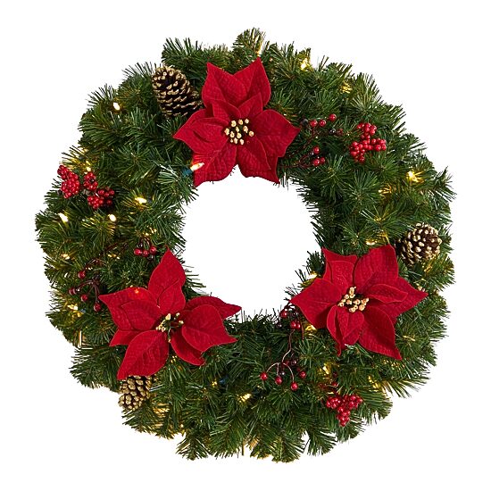 Nearly Natural Pre-Lit Wreath