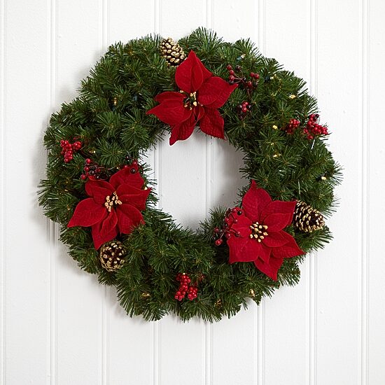 Nearly Natural Pre-Lit Wreath