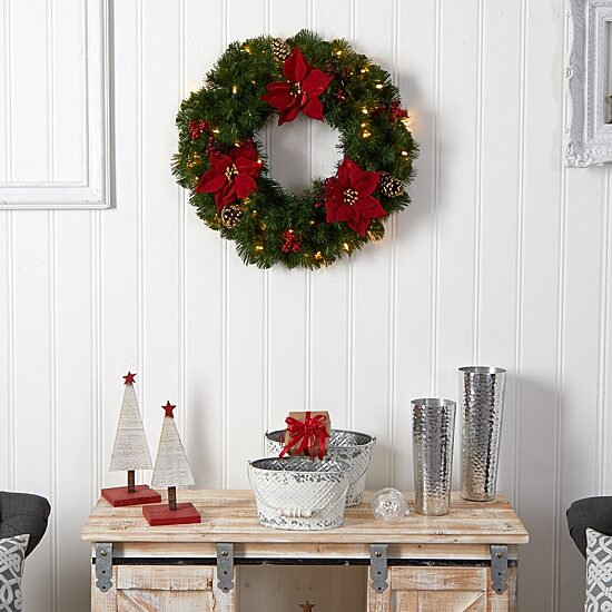 Nearly Natural Pre-Lit Wreath