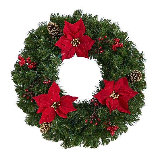 Nearly Natural Pre-Lit Wreath