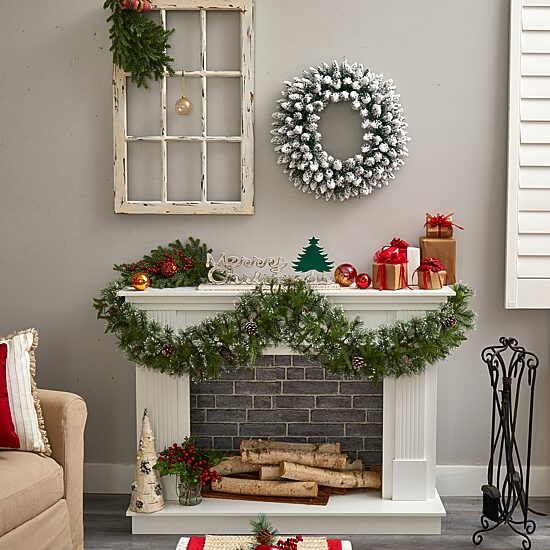 Nearly Natural Pre-Lit Wreath