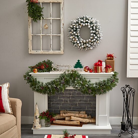 Nearly Natural Pre-Lit Wreath