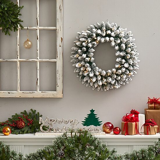 Nearly Natural Pre-Lit Wreath