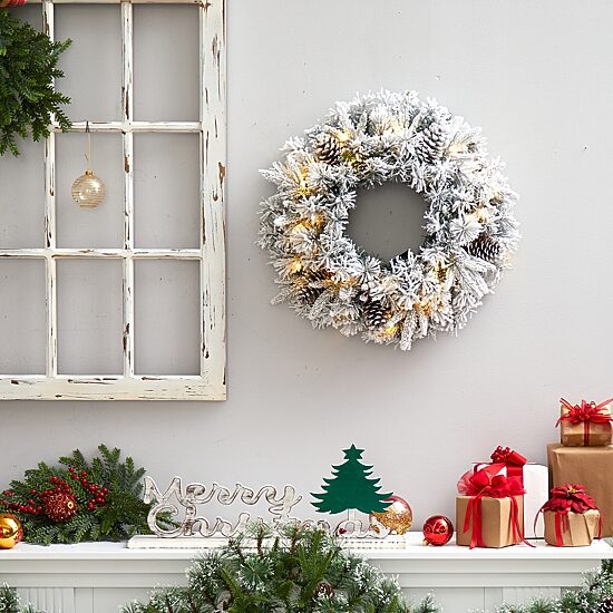 Nearly Natural Pre-Lit Wreath