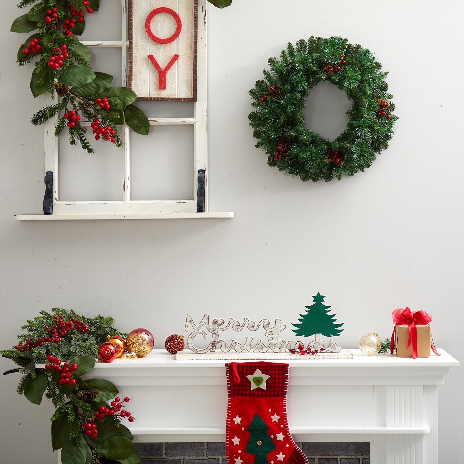 Nearly Natural Pre-Lit Wreath