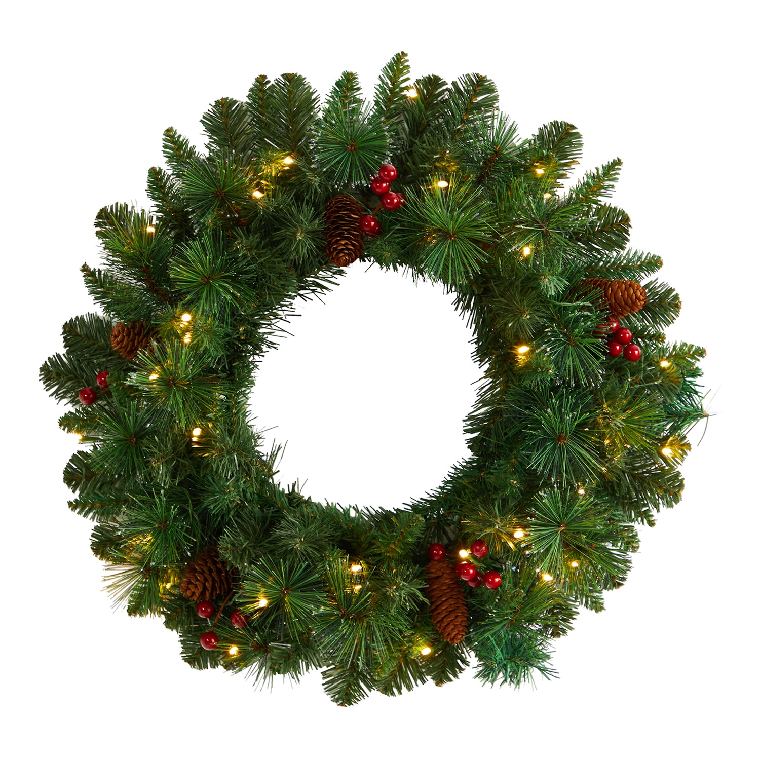Nearly Natural Pre-Lit Wreath