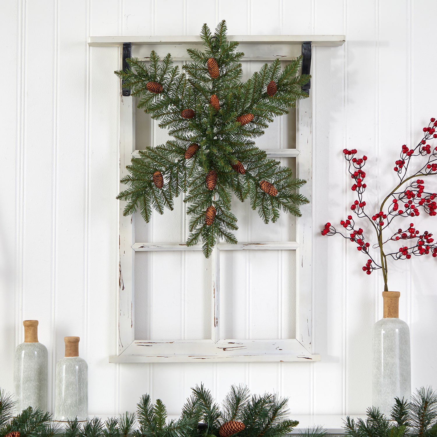 Nearly Natural Pre-Lit Wreath