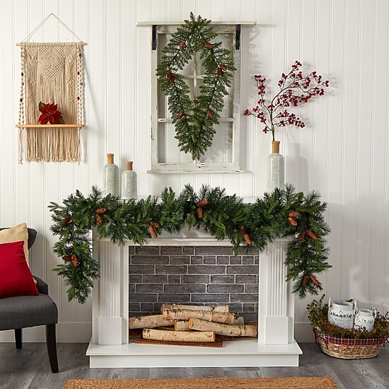 Nearly Natural Pre-Lit Wreath