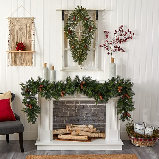 Nearly Natural Pre-Lit Wreath