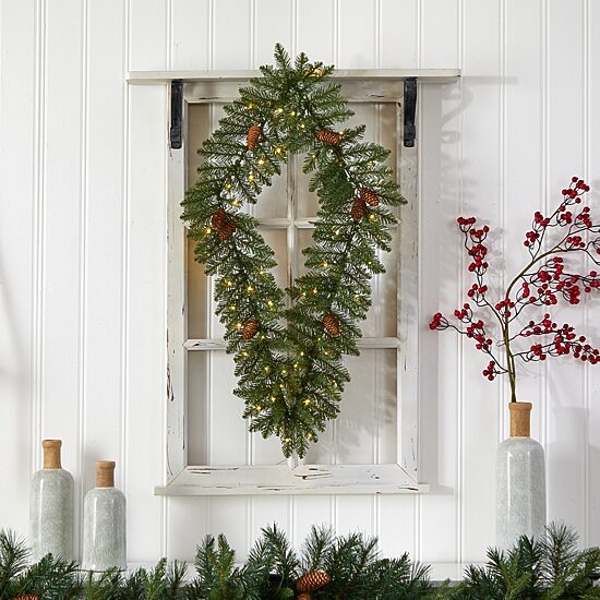 Nearly Natural Pre-Lit Wreath