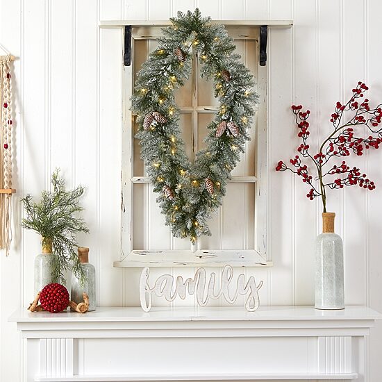 Nearly Natural Pre-Lit Wreath