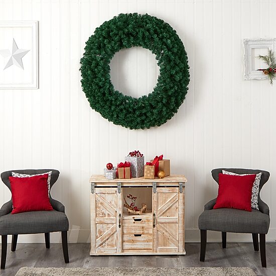 Nearly Natural Pre-Lit Wreath