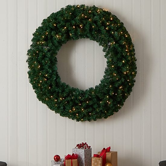 Nearly Natural Pre-Lit Wreath