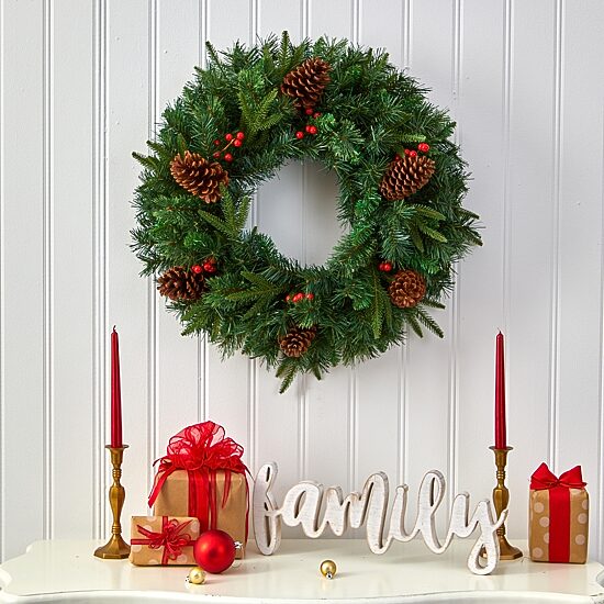 Nearly Natural Pre-Lit Wreath
