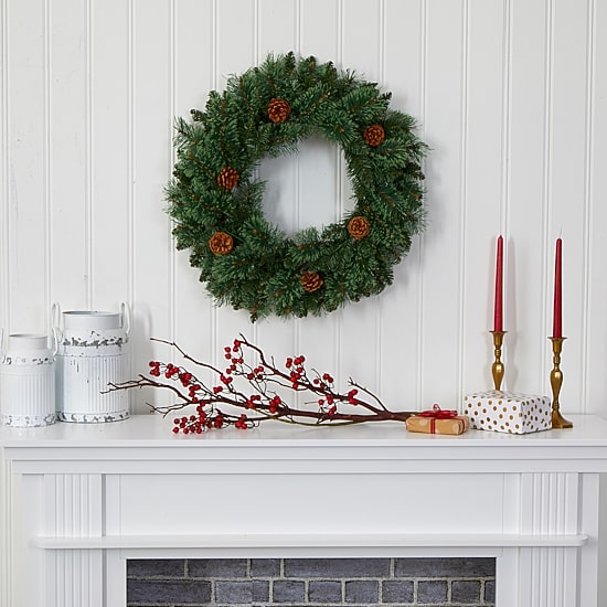 Nearly Natural Pre-Lit Wreath
