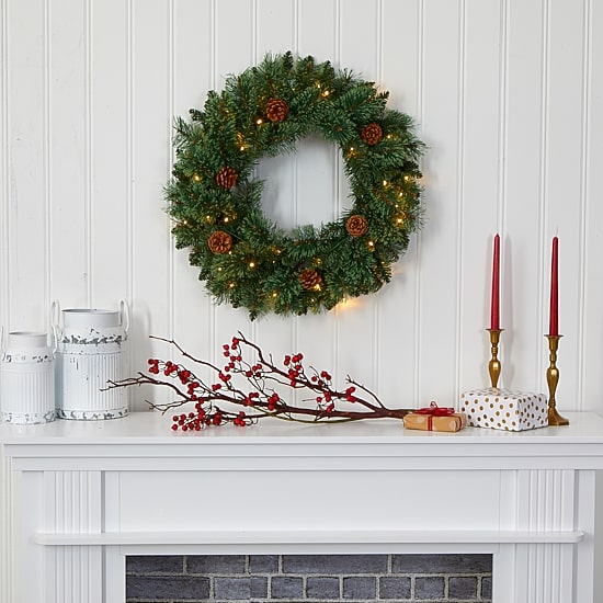 Nearly Natural Pre-Lit Wreath
