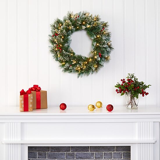 Nearly Natural Pre-Lit Wreath