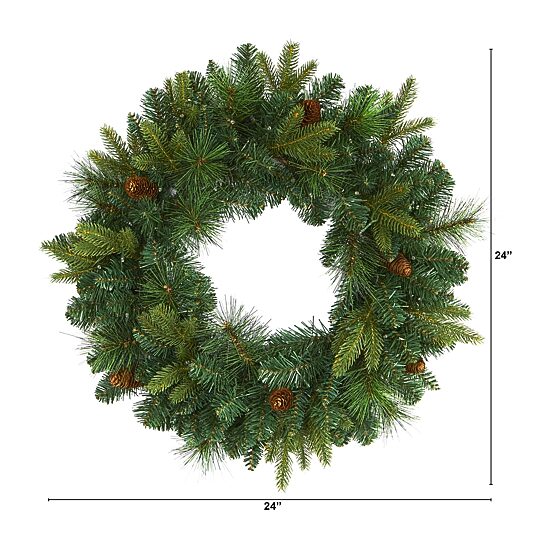 Nearly Natural Pre-Lit Wreath