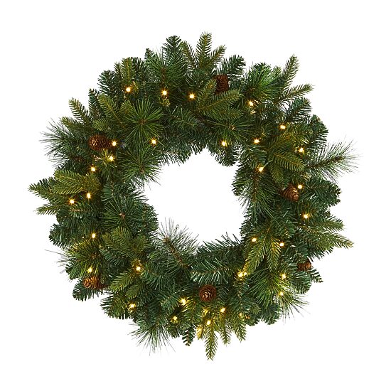 Nearly Natural Pre-Lit Wreath