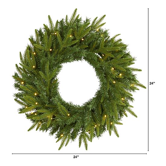 Nearly Natural Pre-Lit Wreath