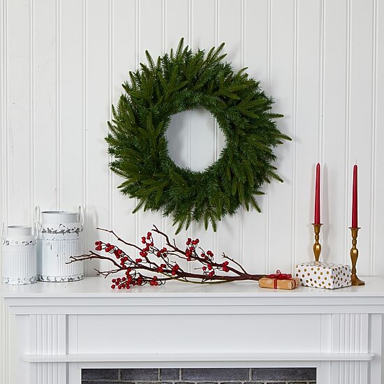 Nearly Natural Pre-Lit Wreath
