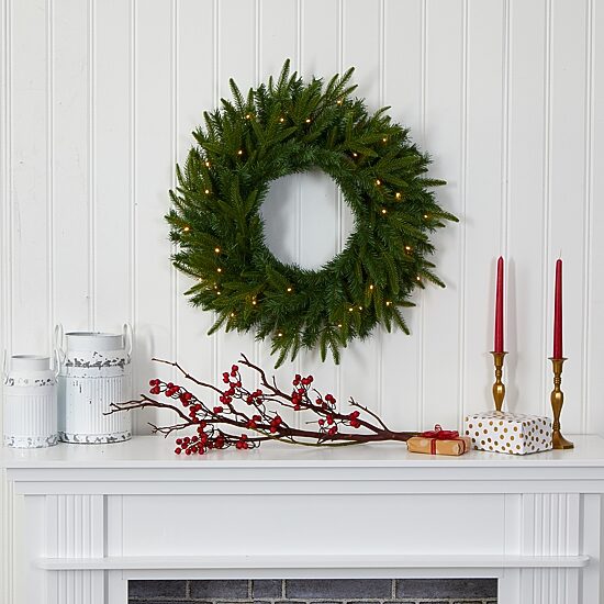 Nearly Natural Pre-Lit Wreath