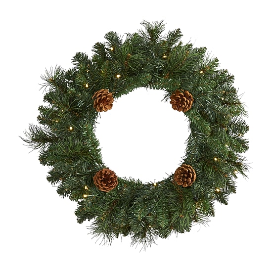 Nearly Natural Pre-Lit Wreath
