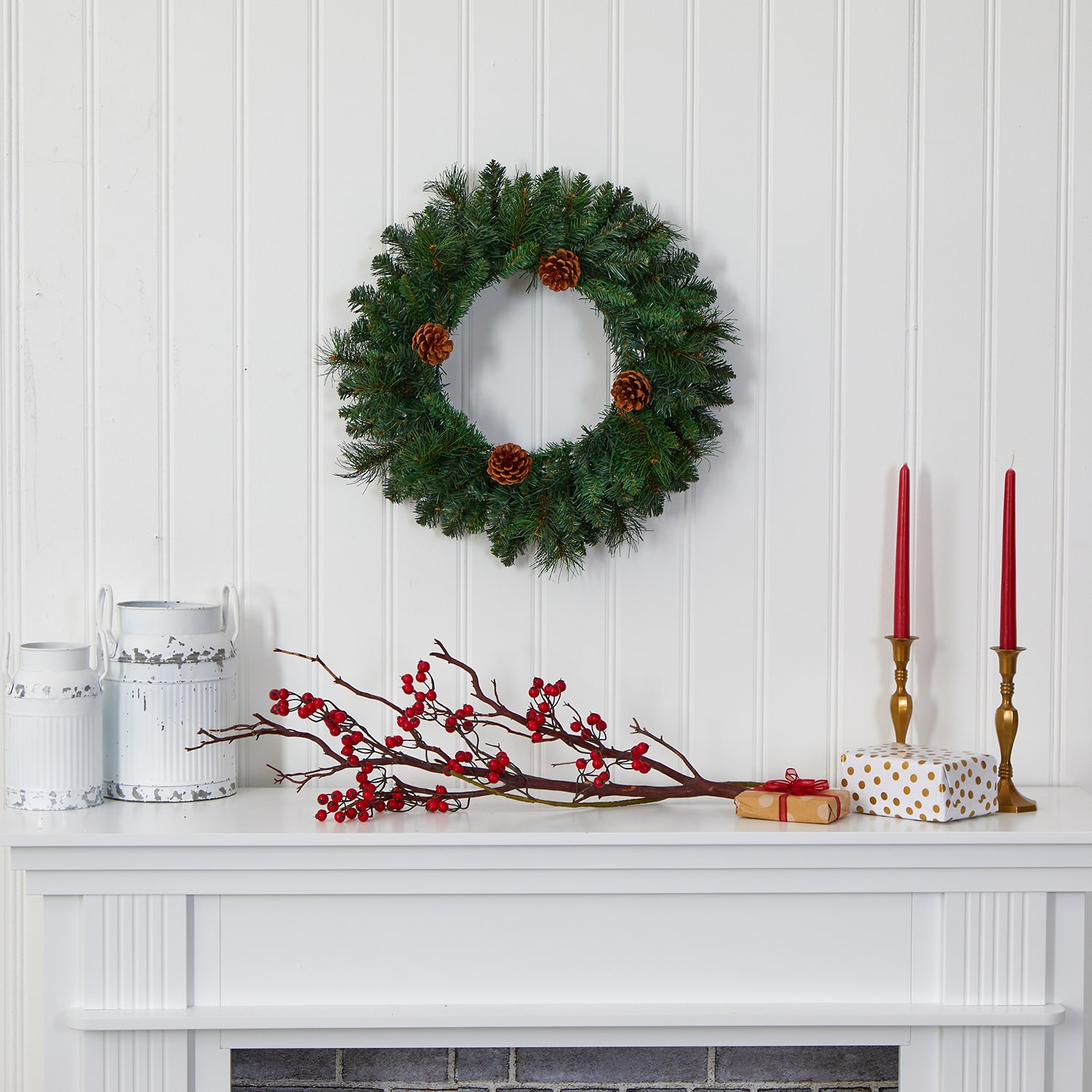 Nearly Natural Pre-Lit Wreath