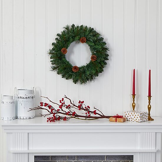 Nearly Natural Pre-Lit Wreath