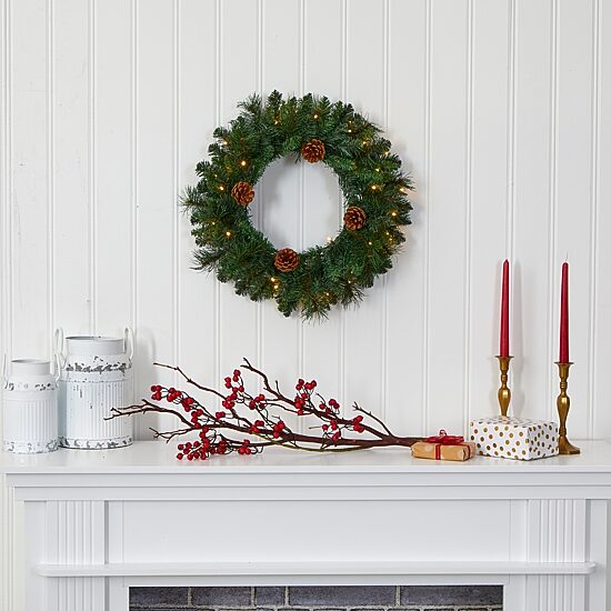 Nearly Natural Pre-Lit Wreath