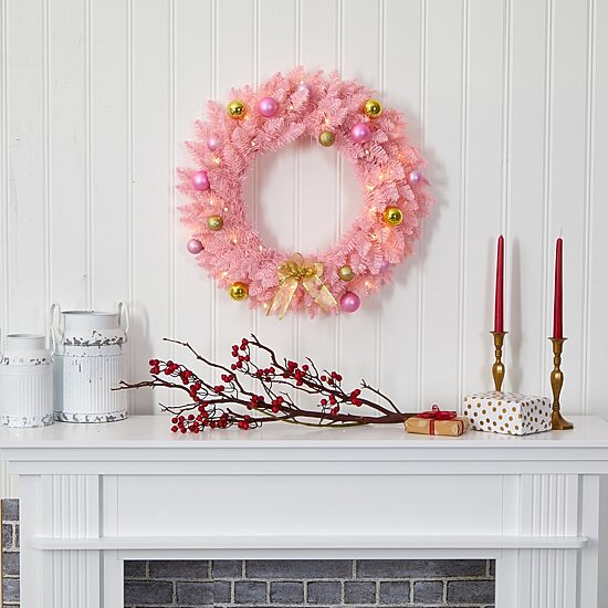 Nearly Natural Pre-Lit Wreath