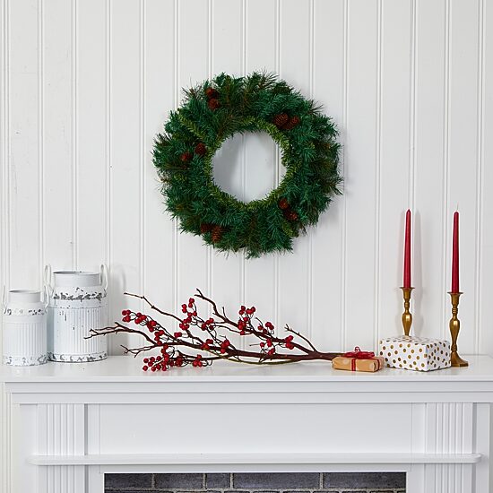 Nearly Natural Pre-Lit Wreath